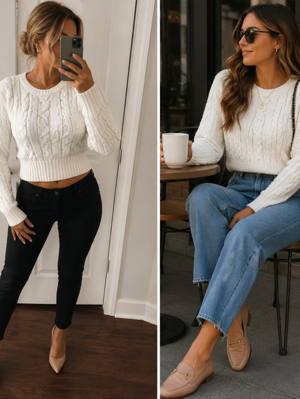 CALVIN KLEIN WHITE CREW SWEATER 🖤